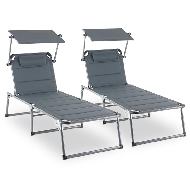 Blumfeldt AMALFI NOBLE GREY, SIVA, 2 LEŽALJKE ZA SUNČANJE