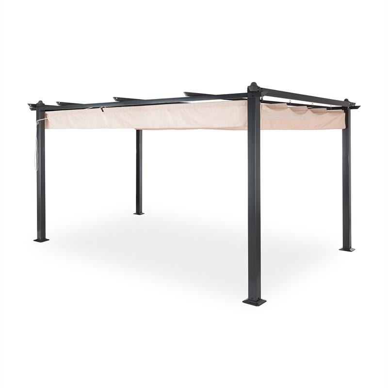 Blumfeldt Pantheon, pergola, vrtni paviljon 3x4 m, aluminij, krov protiv sunca od poliestera