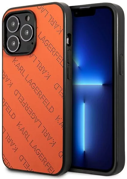 Maska Karl Lagerfeld KLHCP13LPTLO iPhone 13 Pro 6,1" hardcase orange Perforated Allover (KLHCP13LPTLO)