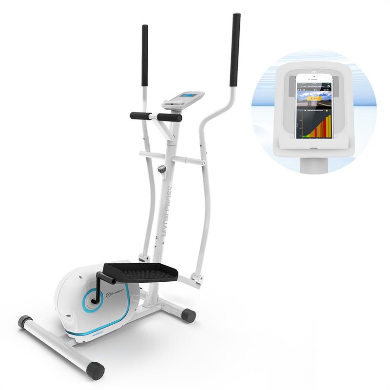 KLARFIT Myon Cross, kućni trenažer, težina zamašnjaka 12 kg, SilentBelt System, bijela