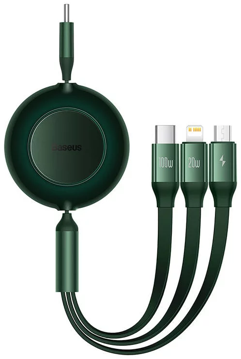 Kabel Baseus Bright Mirror 4, USB-C 3-in-1 cable for micro USB / USB-C / Lightning 100W / 3.5A 1.1m (Green)
