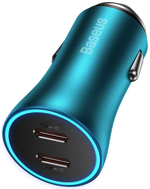 Punjac za auto Baseus Golden Contactor Pro car charger, 2x USB-C, 40W (blue)