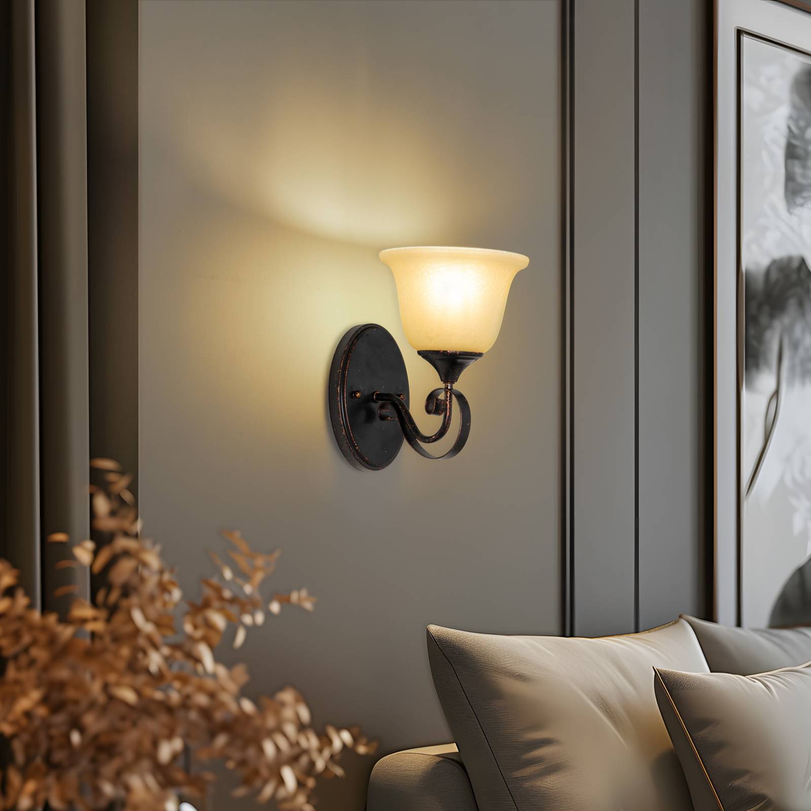 Svera zidna lampa u stilu seoske kuće, E27