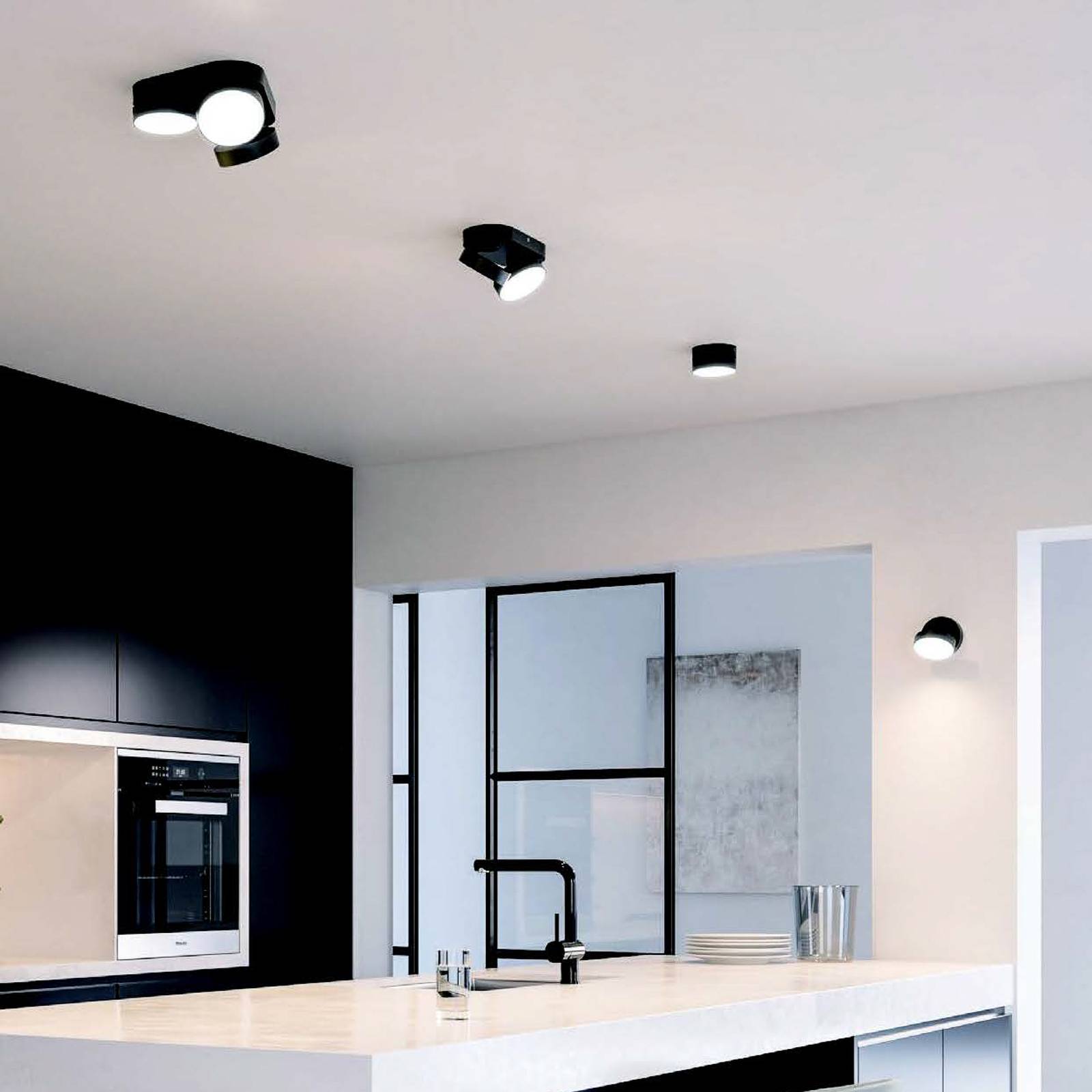 LED stropni spot Stanos, CCT, dvije žarulje, crni