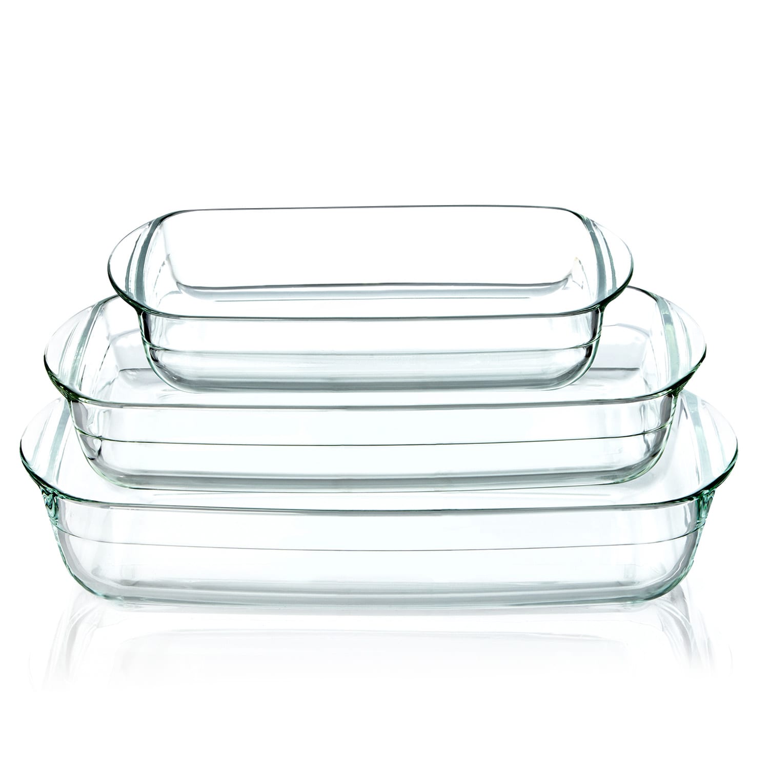 Klarstein Zdjele za pečenje, set od 3 komada, obujam 3600 ml, 2600 ml, 1600 ml, staklo, prikladno za pećnicu