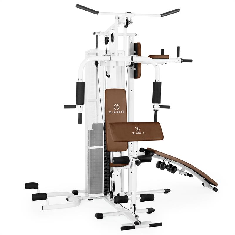 KLARFIT Ultimate Gym 5000, bela, višefunkcijska fitnes stanica