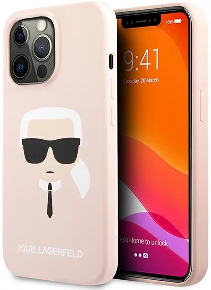 Maska Karl Lagerfeld KLHCP13LSLKHLP iPhone 13 Pro 6,1" light pink hardcase Silicone Karl`s Head (KLHCP13LSLKHLP)