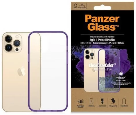 Maska PanzerGlass ClearCase iPhone 13 Pro Max 6.7" Antibacterial Military grade Grape 0342 (0342)