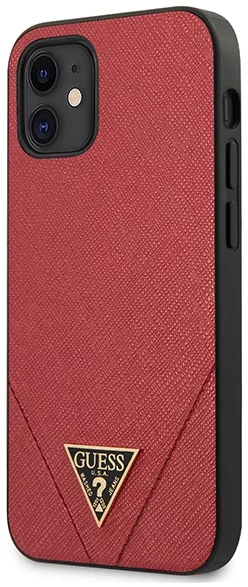 Maska Guess GUHCP12SVSATMLRE iPhone 12 mini 5,4" red hardcase Saffiano (GUHCP12SVSATMLRE)