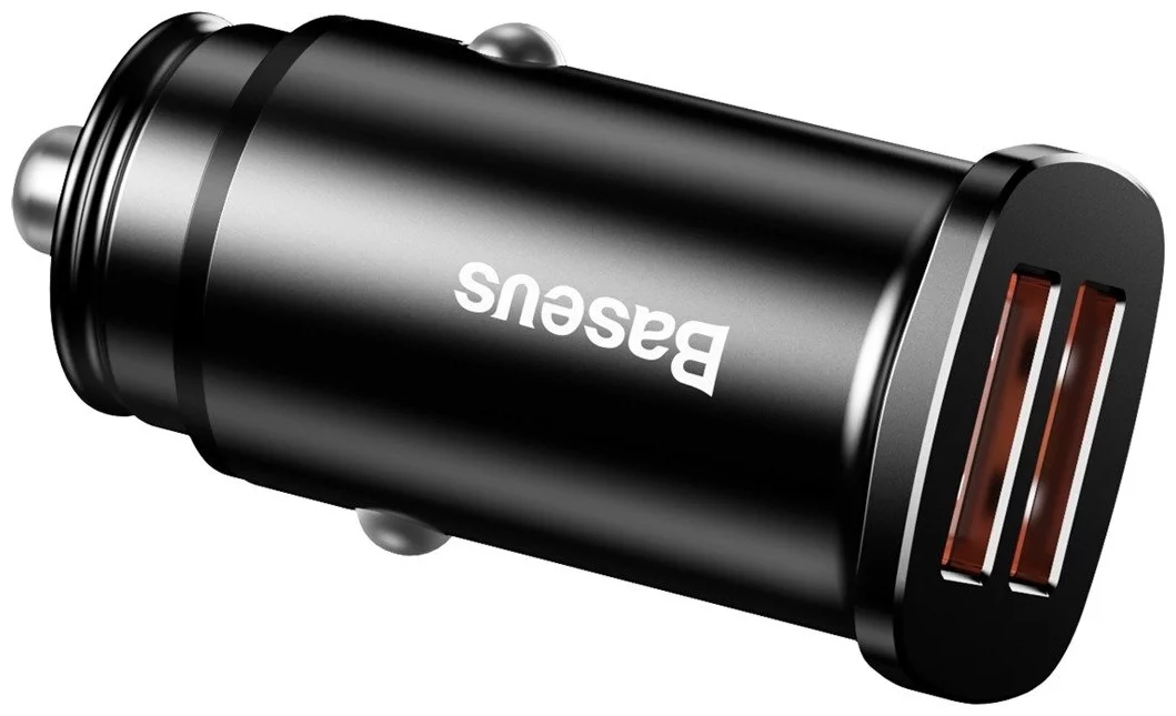 Punjac za auto Baseus Square Car Charger 2xUSB QC3.0 5A 30W (Black) (6953156284180)