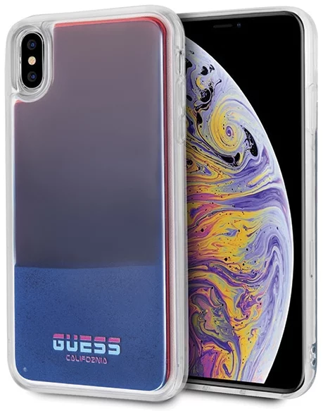 Maska Guess iPhone Xs Max Red Hardcase California Glow In The Dark (GUHCI65GLCRE)