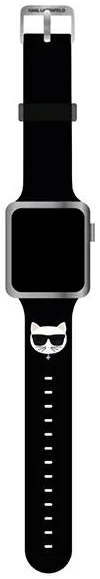 Remen Karl Lagerfeld  Apple Watch 38/40/41mm Black strap Silicone Choupette Heads (KLAWMSLCK)